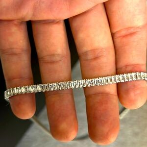 Brand New Sterling Silver and Cubic Zirconia choker with extension 14”-16”